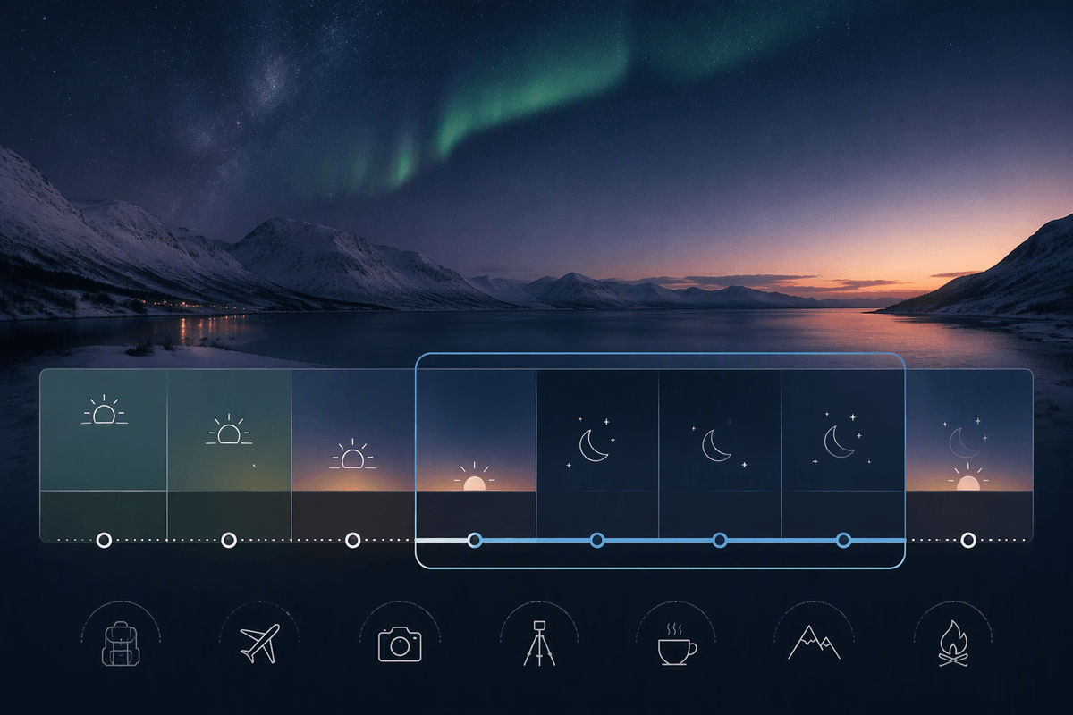 Best season, moon, and weather for auroras